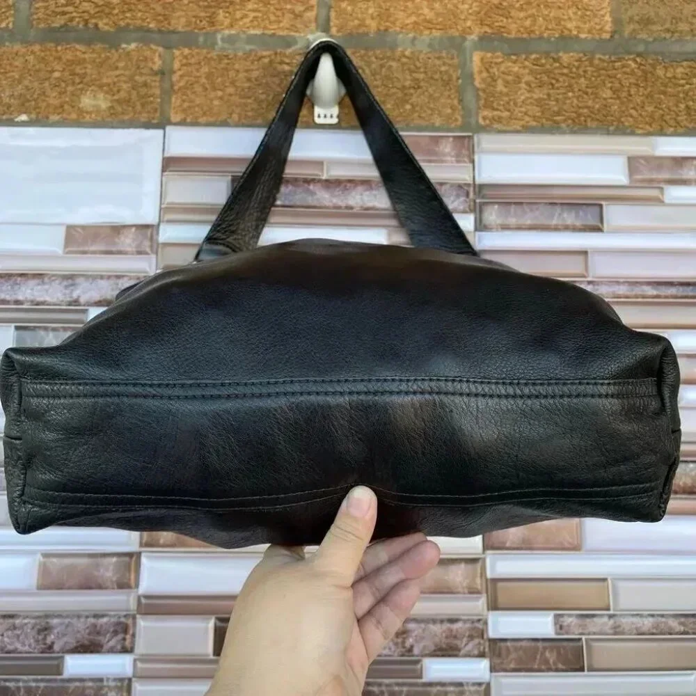 Leather rock usa black leather bag